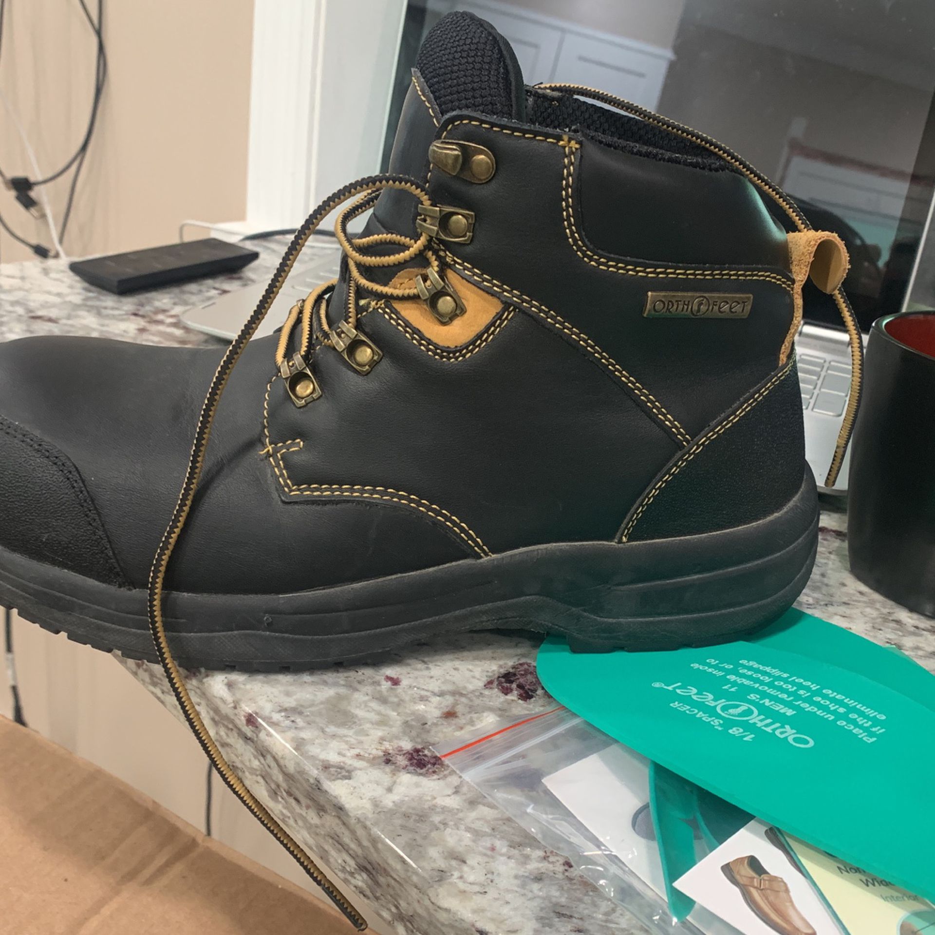 OrthoFeet $75 Work Boots Size 11 2EWater Proof Reinforce Toe
