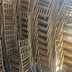 80 Gold Chavari Chairs W/cusion