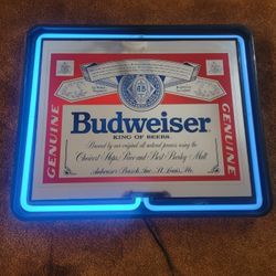Vintage Budweiser Neon Mirror