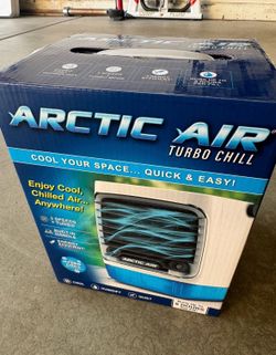 NEW - ARCTIC AIR Turbo Chill Desktop Evaporative Space Cooler with LED Nightlight