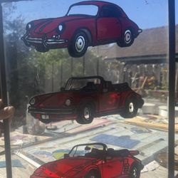 Faux Stained Glass Porsche Handmade MAN CAVE ART