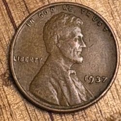1937 No Mint Mark Penny 