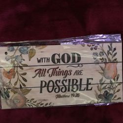 New Wood Sing With God All Things Are Possible Matthew 19:26