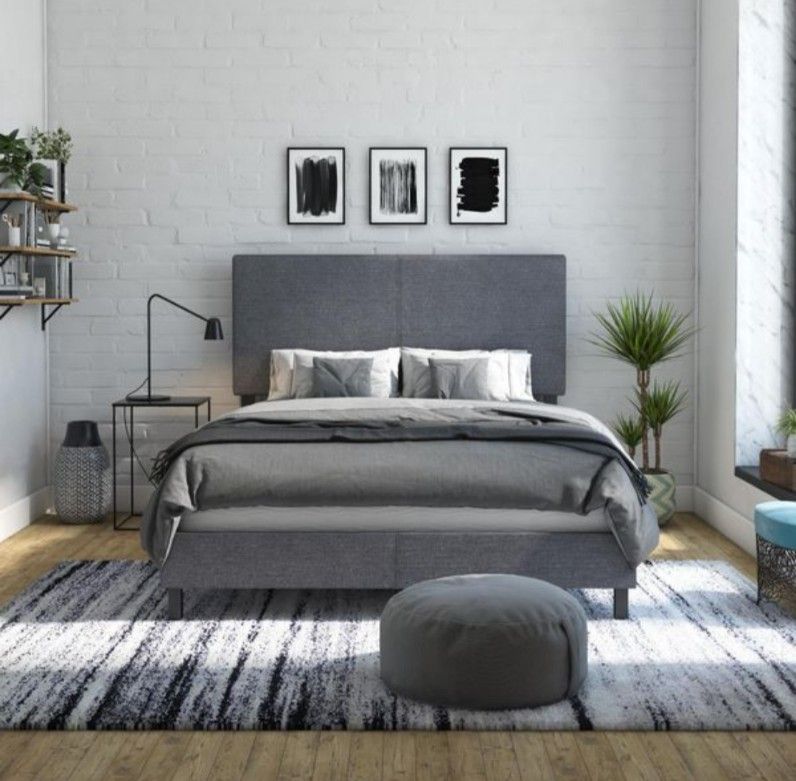 Upholstered queen bed frame - Delivery available