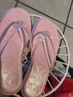 Brand new pink coach brand flip flops