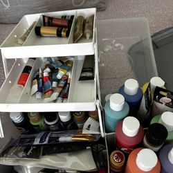 Misc. Paints And Storage Box