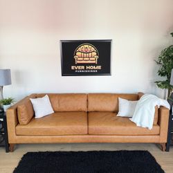 Poly & Bark - Argan Leather Sofa - Delivery Available  