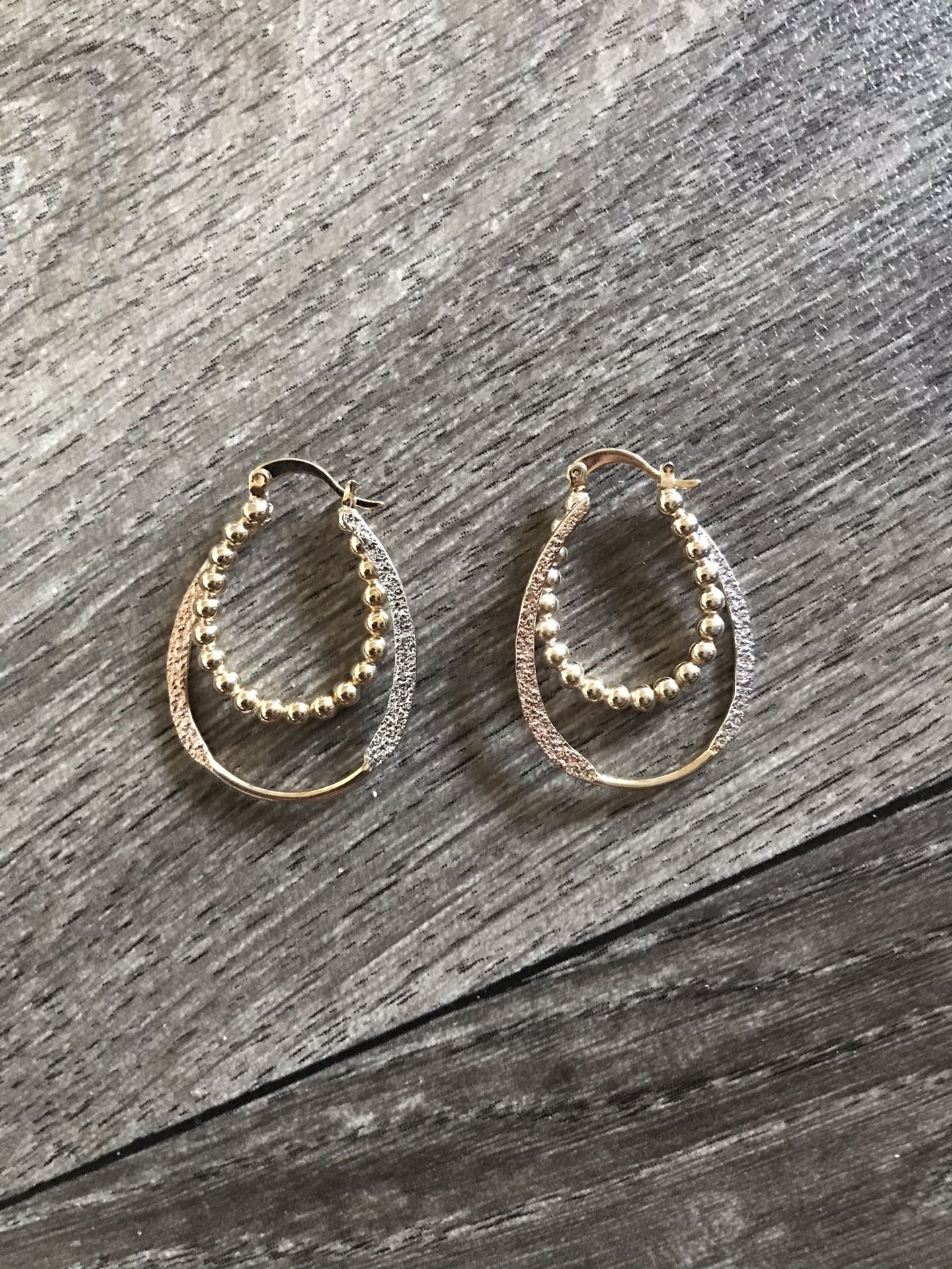 14k GP Womens Earrings Tri Color