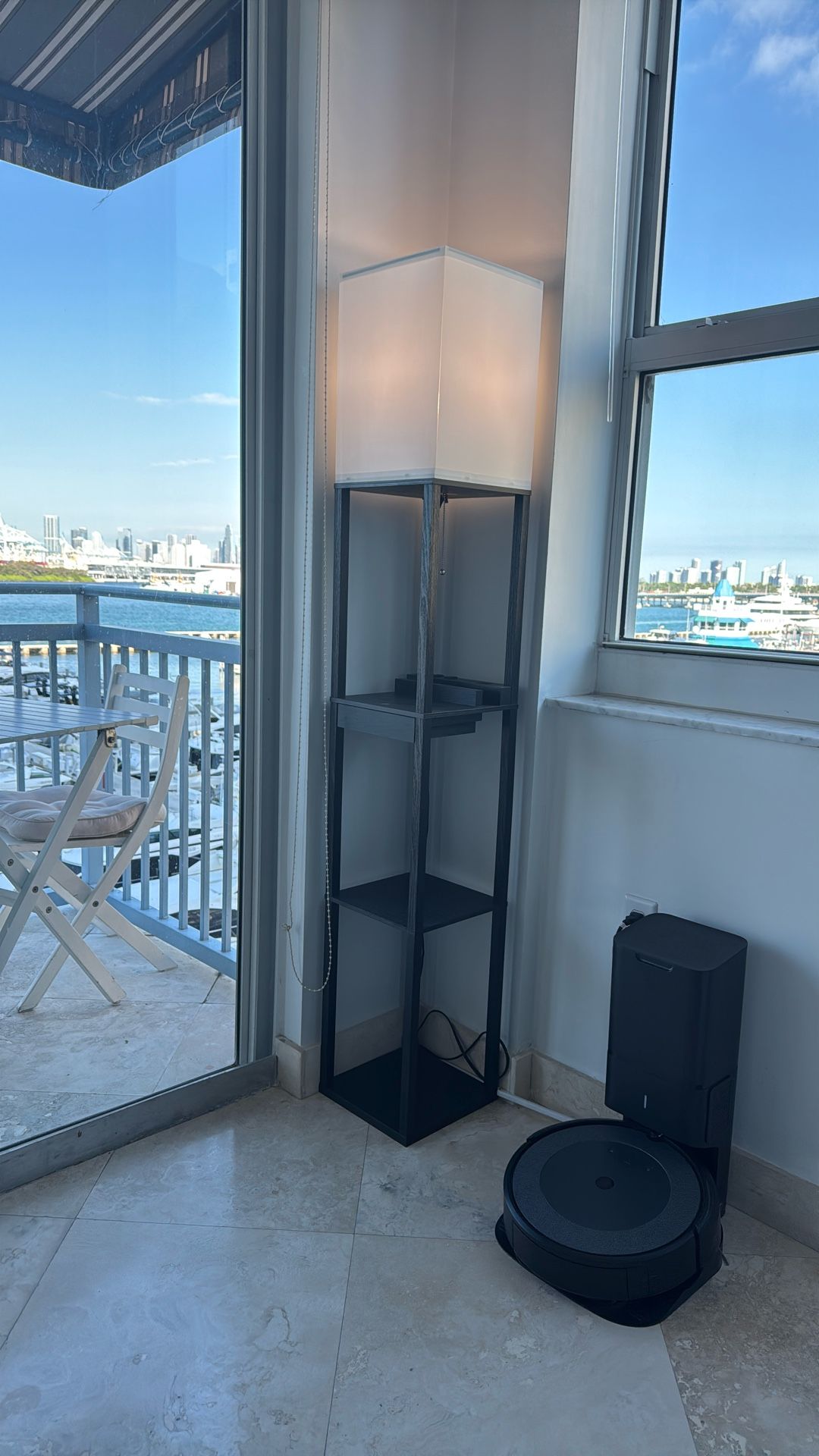 Floor Lamp with Shelves, Solid Wood with 1 Drawer and 2 USB Ports & 2 Power Outlet