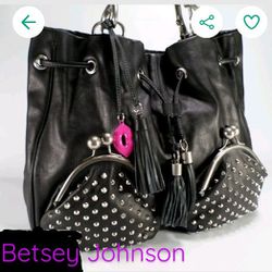 Betsey johnson vintage leather purse tote bag