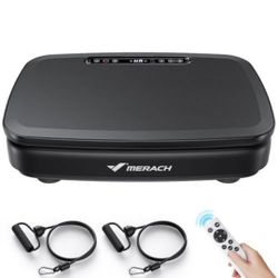 MERACH Vibration Plate Exercise Machine for Women Men With 2 Tension Ropes, LED Display - Workout Equipment for Home