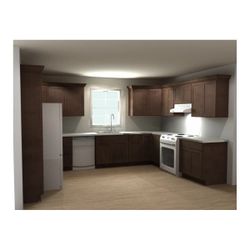 Dark Brown Shaker Kitchen Cabinet Set