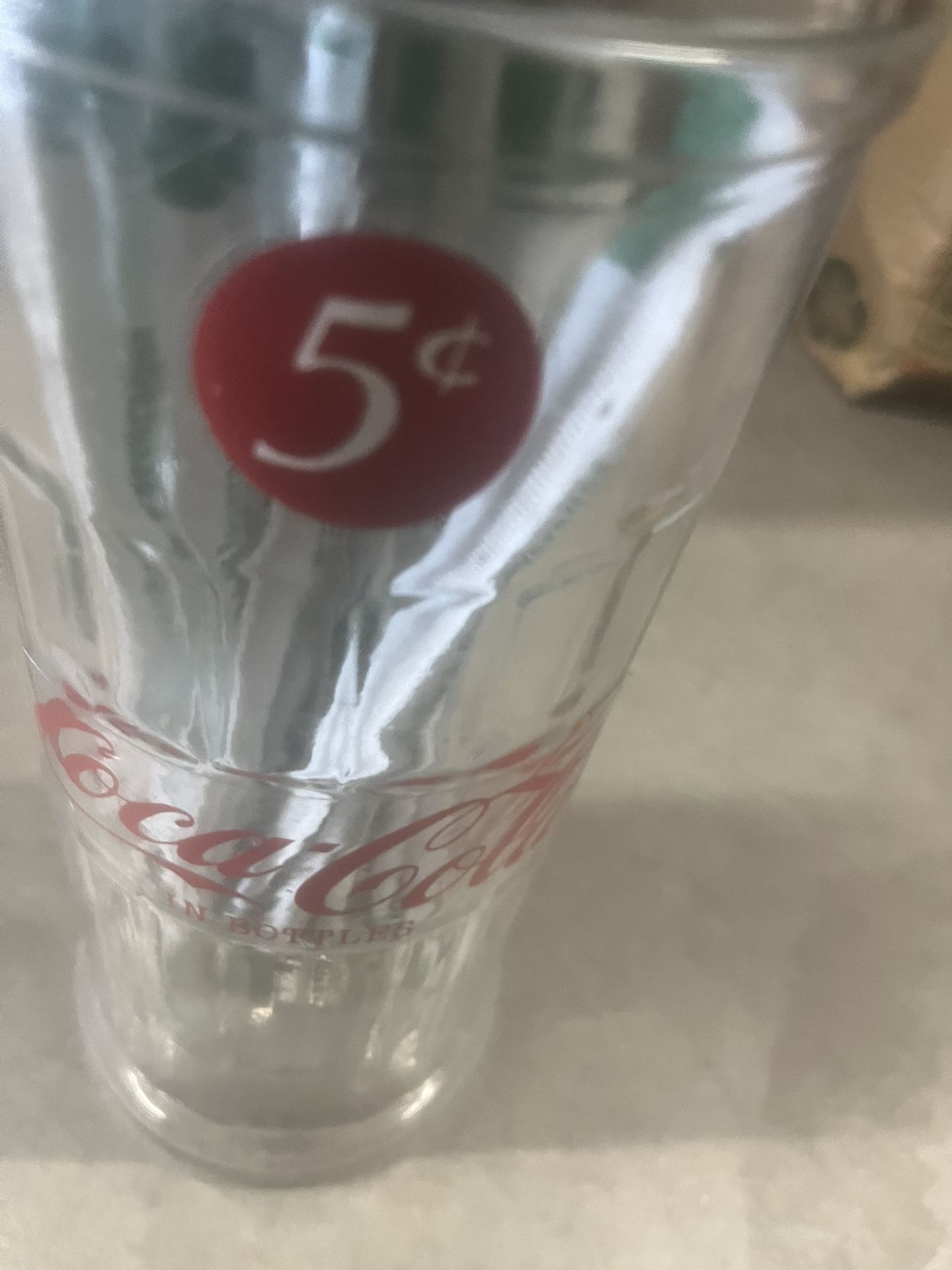 Vintage Glass Coca-Cola Straw Holder