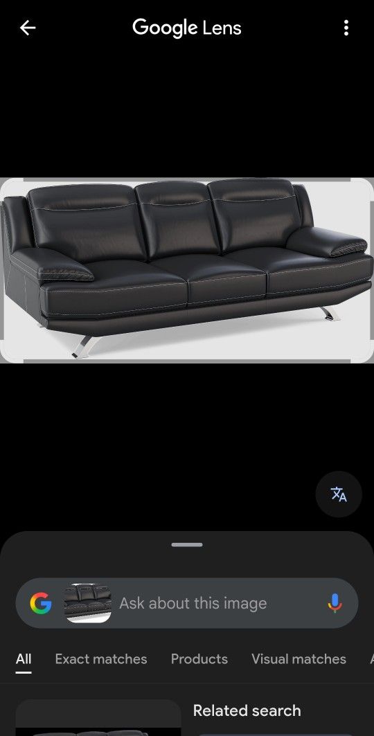 Couch and  love seat Black leather $300 Obo