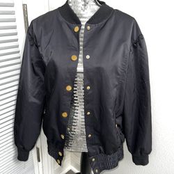 Victoria secret black bomber jacket coat small 