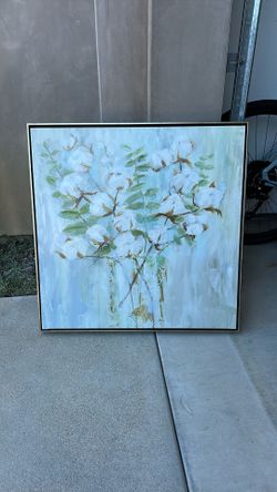 Framed Canvas Flowers Painting