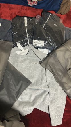 Alo sweaters/ essentials shorts