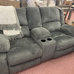 RECLINING SOFA AND LOVE SEAT