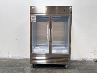 NSF 2 Glass Door Stainless Steel Commercial Refrigerator KR-49BG