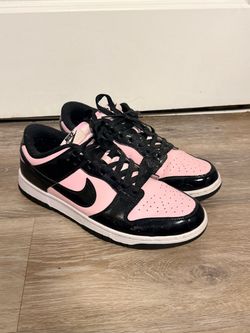 Shiny Black & pink low top dunks