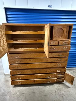 3 piece stackable Japanese Tansu w/ 9 drawer dresser