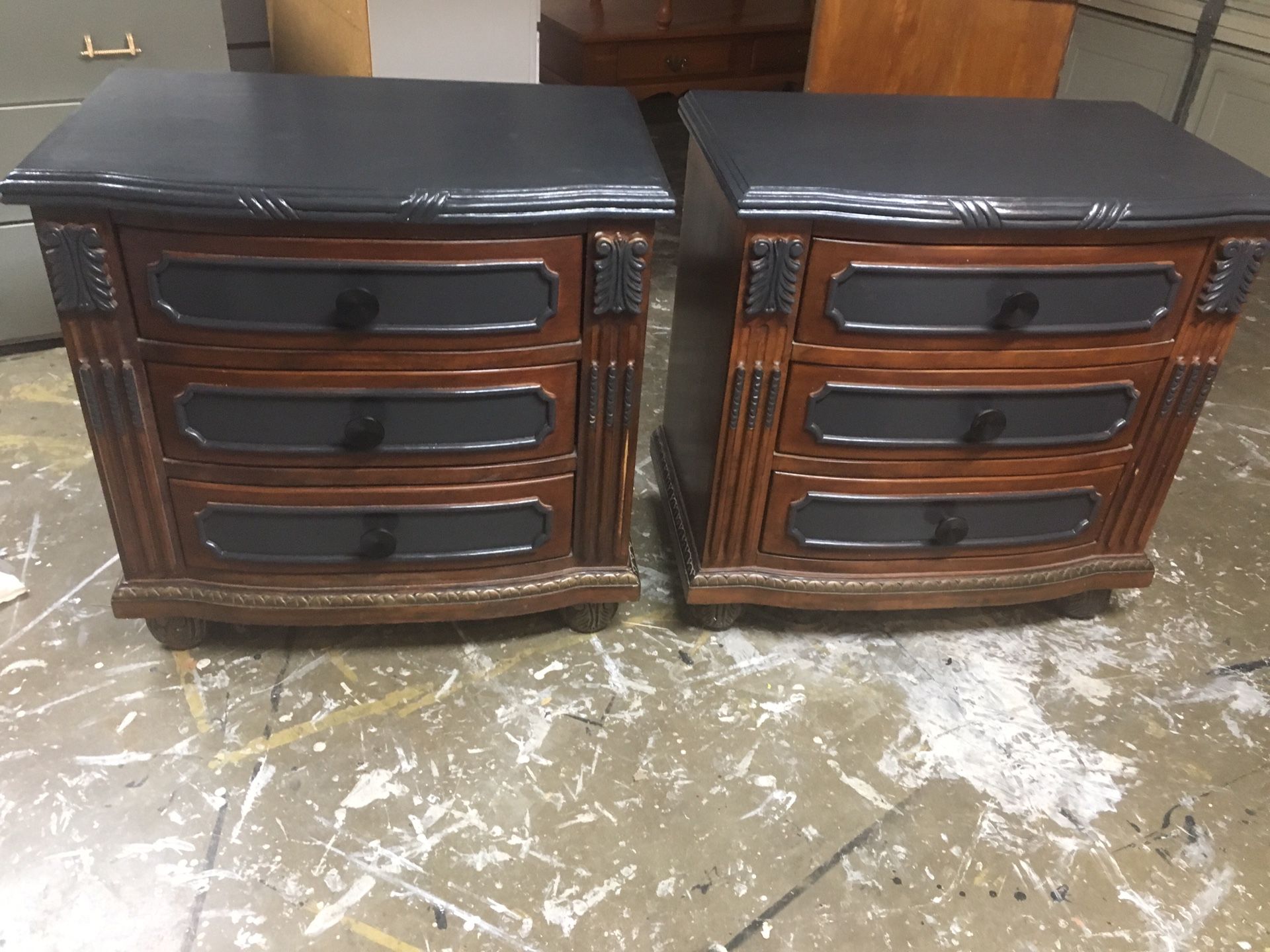 2 Large Wooden Nightstands