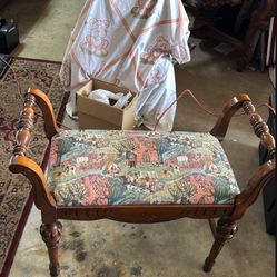 Vintage Tapestry Bench 