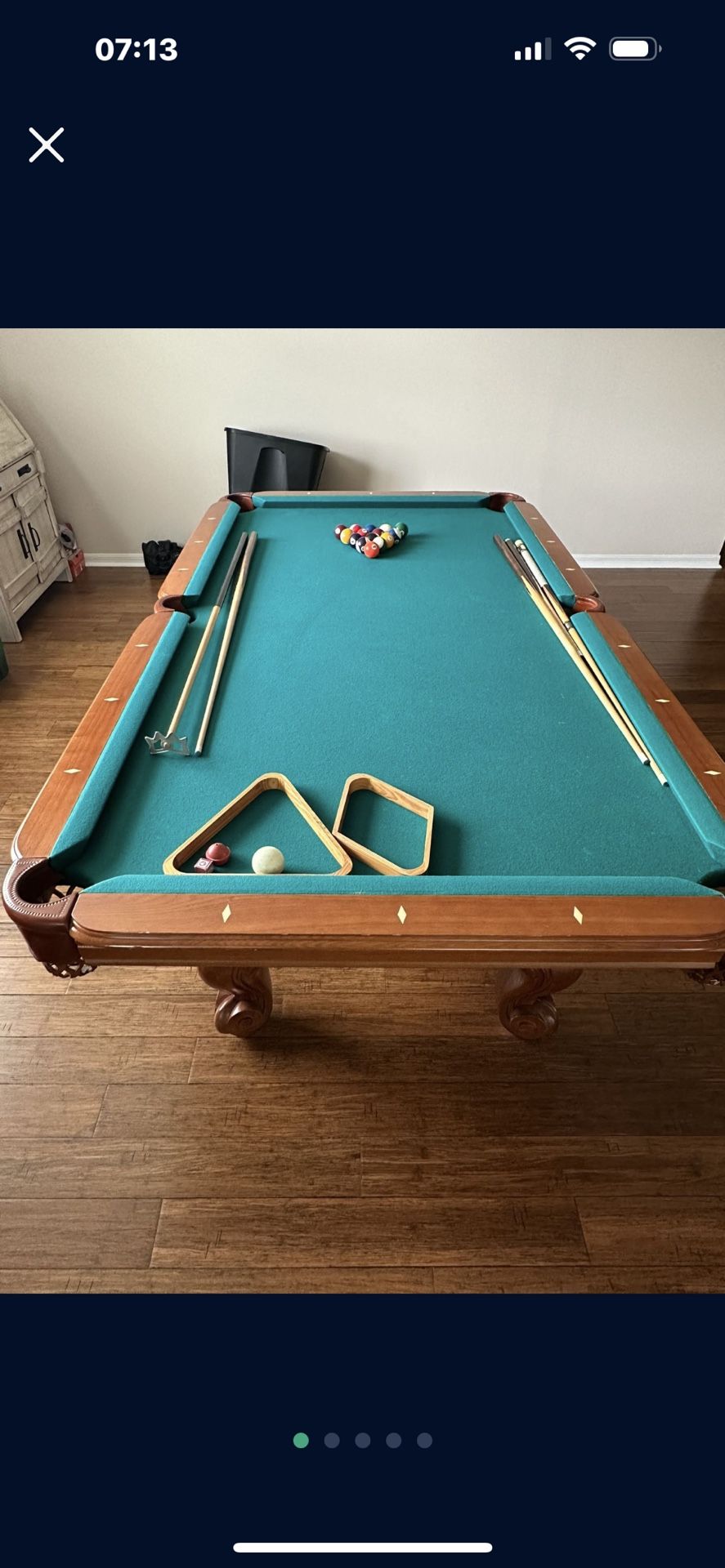 POOL TABLE SOLID OAK WOOD