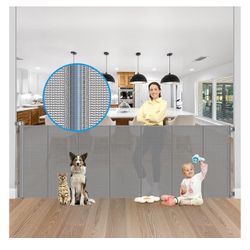 Reinforced 42" Extra Tall X 120" Extra Wide Retractable Dog Baby Gate