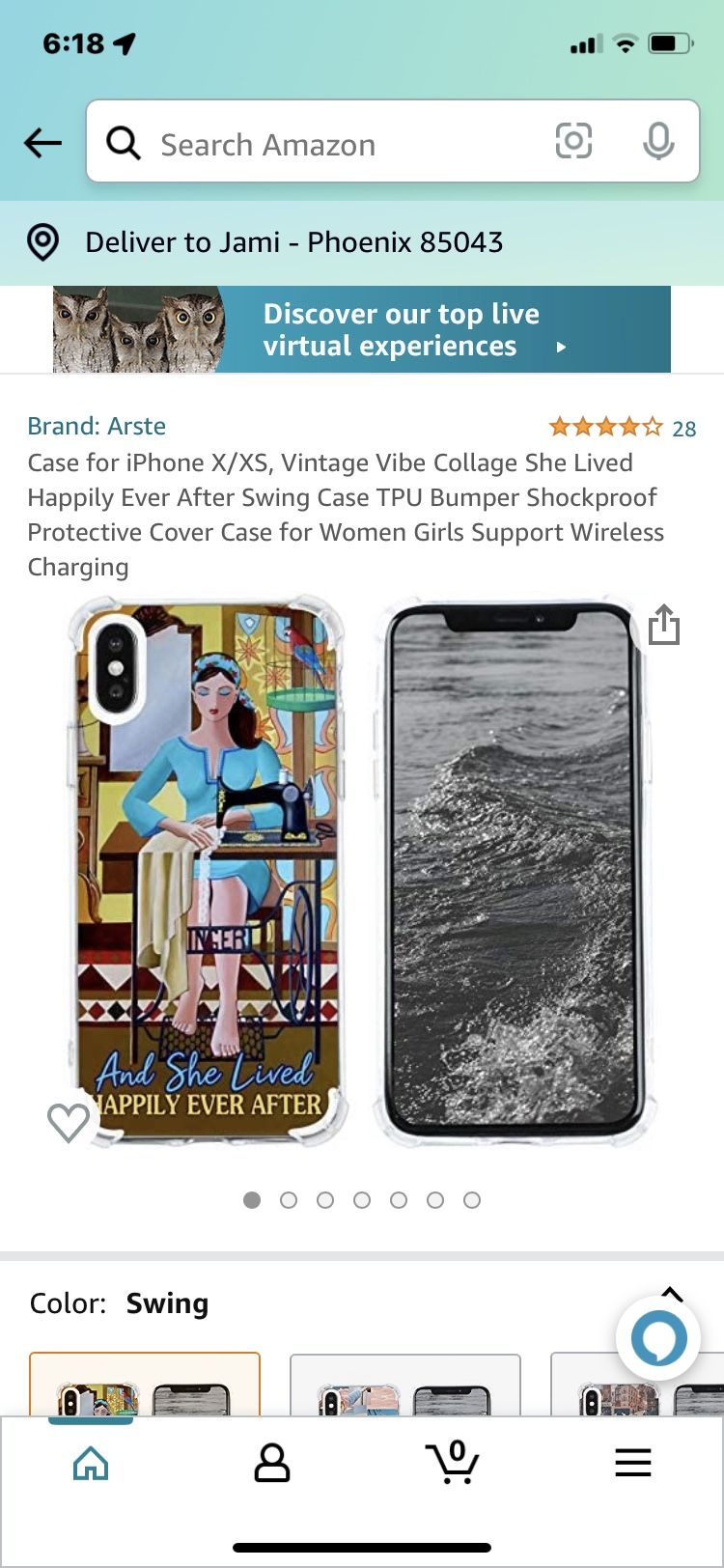 Case for iPhone X/XS, Vintage Vibe Collage She Lived Happily Ever After Swing Case TPU Bumper Shockproof Protective Cover Case for Women Girls Support