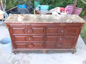 Marble dresser with mirror