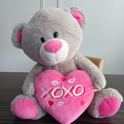 Best Made Toys Stuffed Plush medium size Teddy Bear  Valentines Hearts XOXO Love