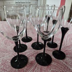 Mikasa Vintage Glasses With Black Stems