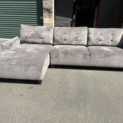 Gray Sectional In Good Condition 