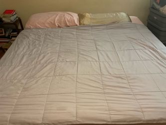 King size bed (Purple mattress, box spring, rails)