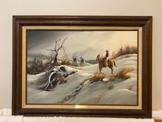 Sale!!  Painting “Cowboy in the Snow”