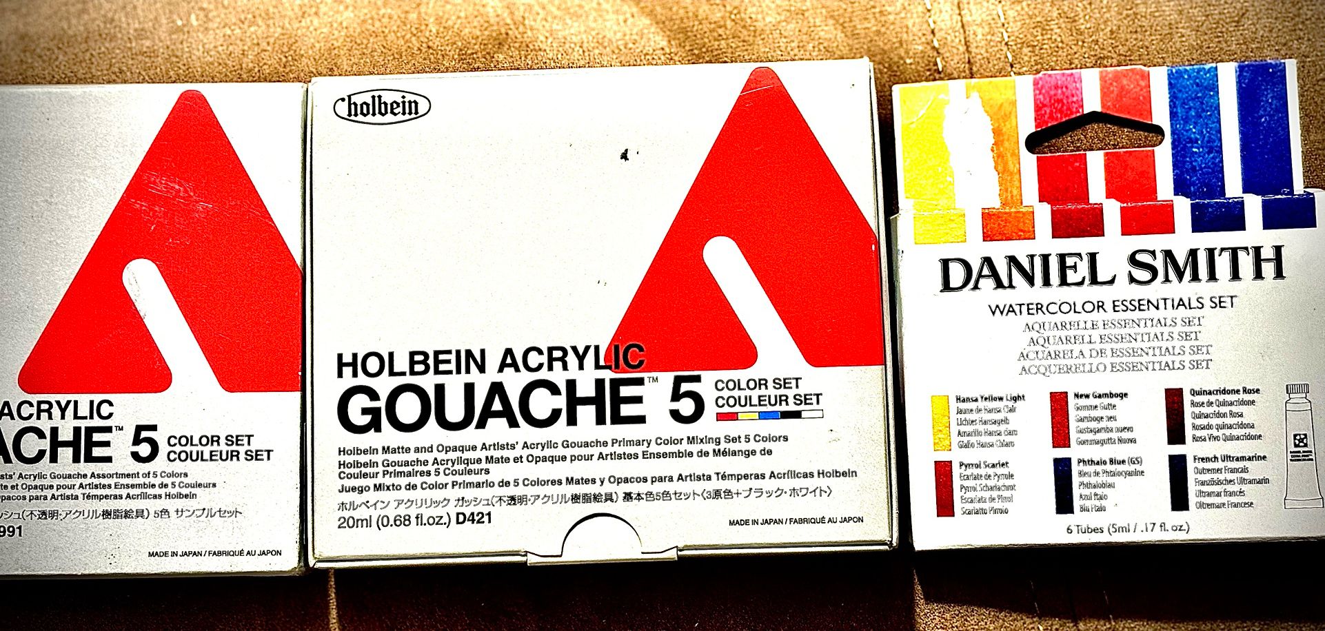 Holbein Acrylic Gouache Sets & Daniel Smith Watercolor Essentials Set 