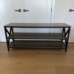 55 Inch Rustic 3 Tier Shelf Console Table