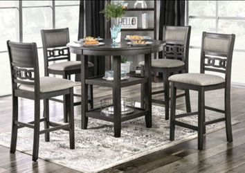 Brand New Grey 5pc Counter Height Dining Table Set