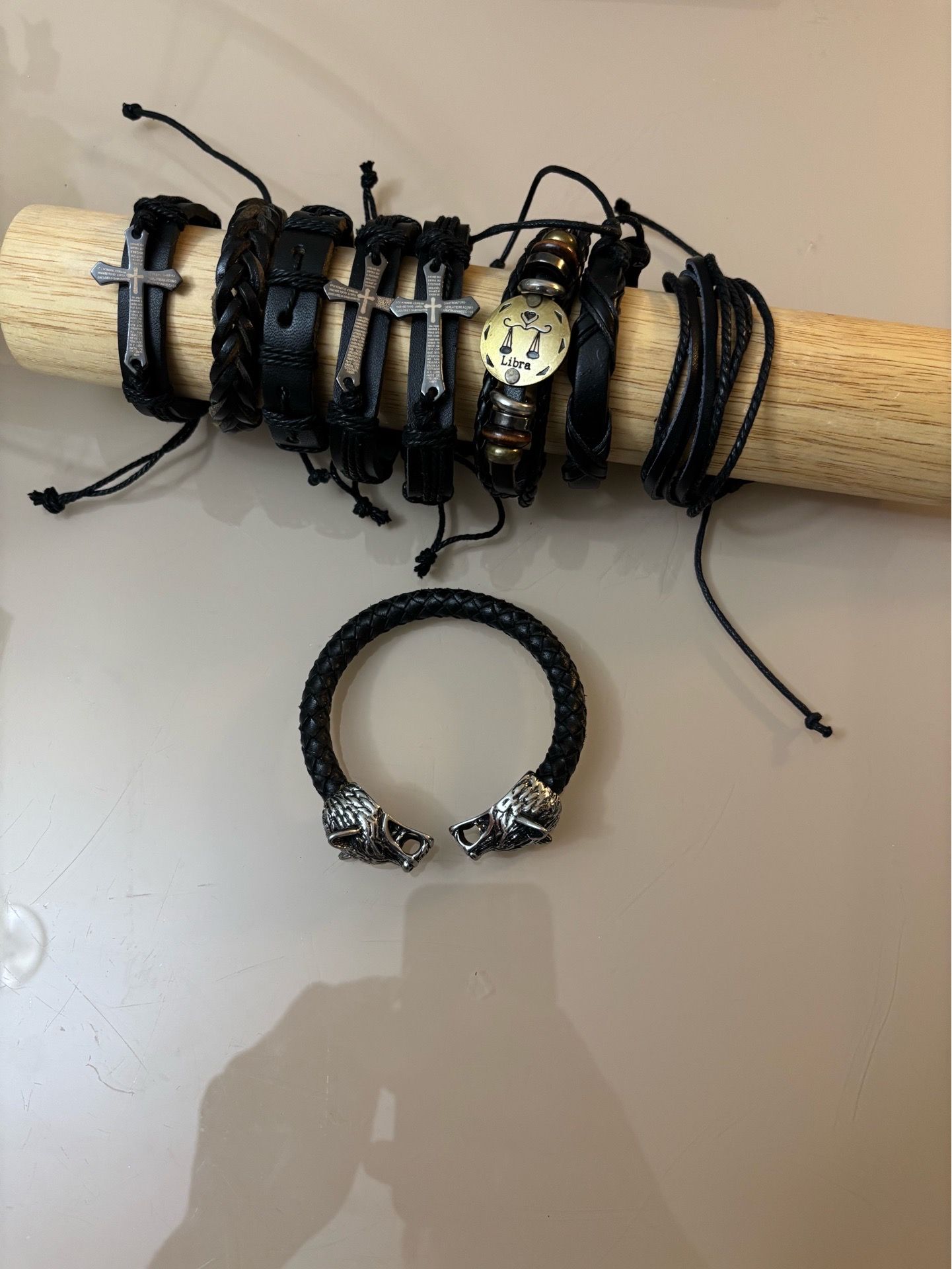 9 leather bracelets