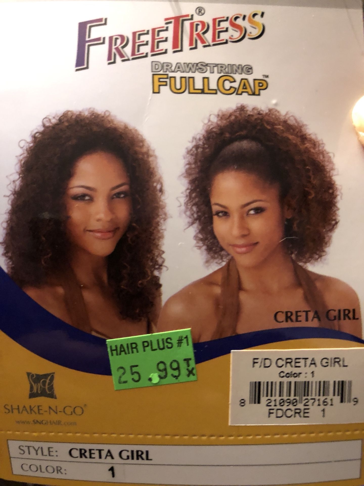 Freetress Creta Girl Full Cap Curly Wig/Drawstring Ponytail