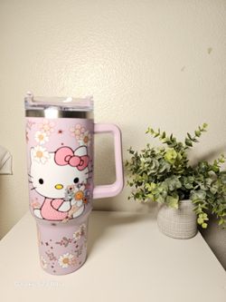 Vasos De Helllo Kitty Con Flores