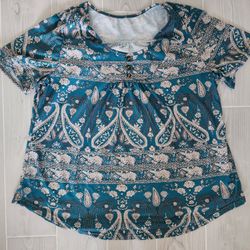 Short Sleeve Tunic Tops Blouse For Women Size XL