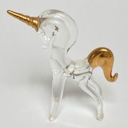 Vintage Handmade Miniature Glass Unicorn 