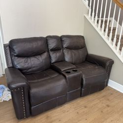 Leather Reclining Two Seat