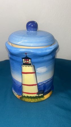 Ceramic Lighthouse Cookie Jar