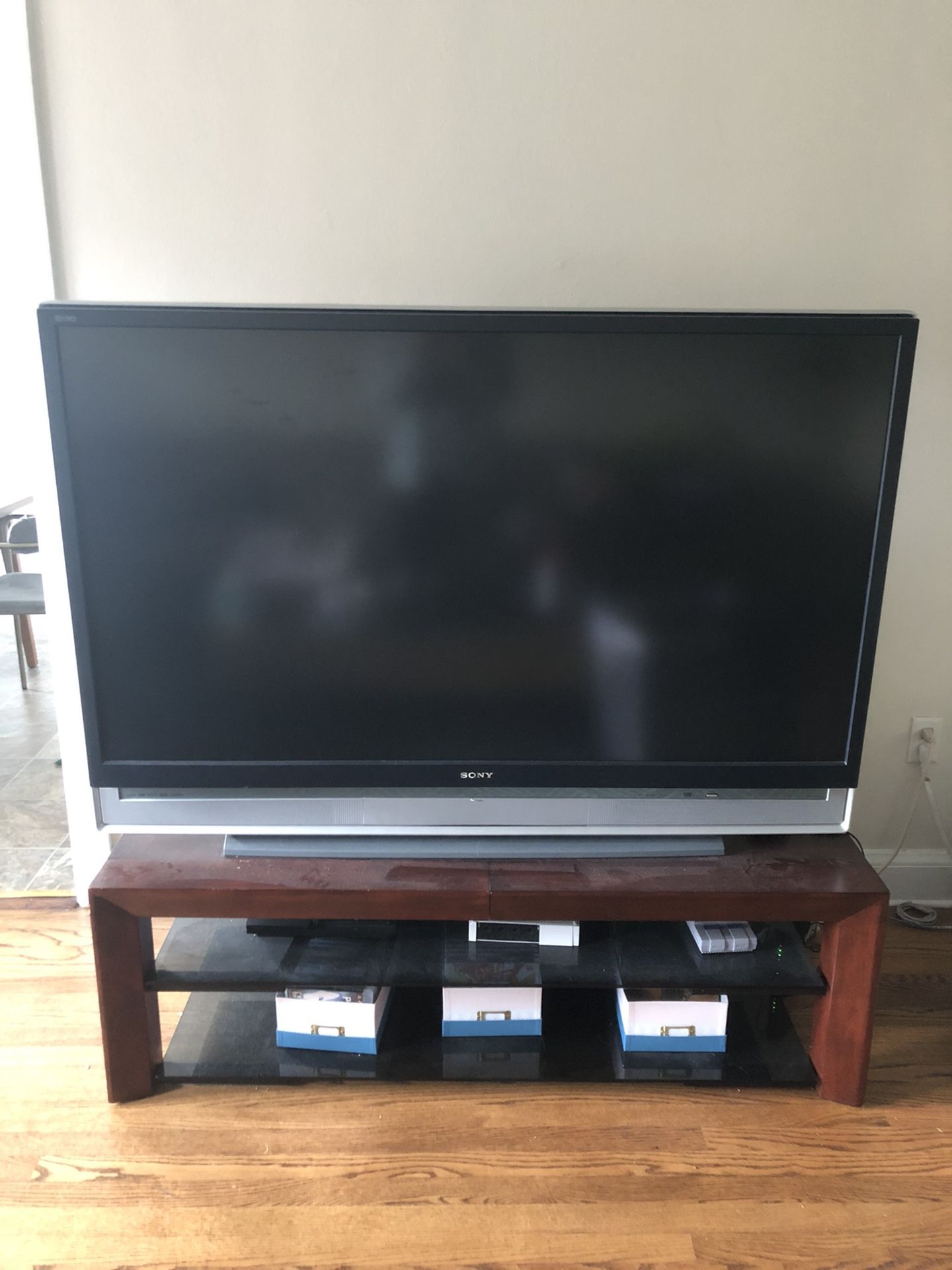 60” inch rear projection Sony TV and stand