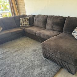 Brown Sectional Sofa Couch Sala 