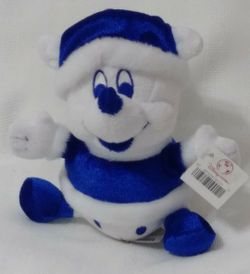 New Wuth Tags Disney Store Retired Christmas Holiday White Winter Wonderland Mickey Mouse Plush Bean Bag Doll