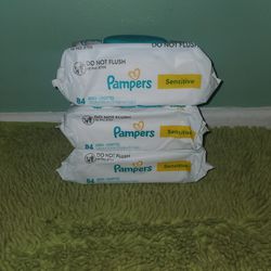 3 Bags Pampers Baby Wipes Sensitive 